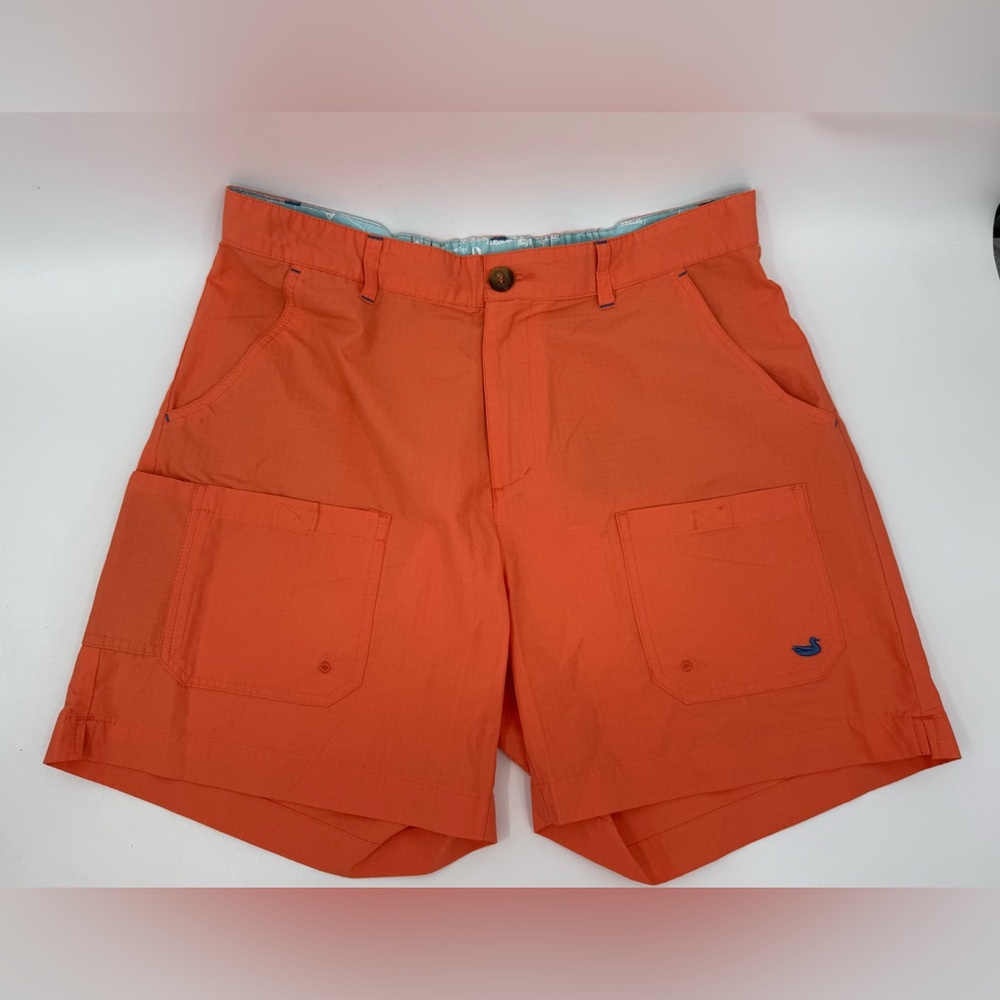 Southern Marsh Tarpon Flats Fishing Short Men’s Medium M Neon Coral‎  NWOT